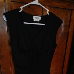 Black V cut dress